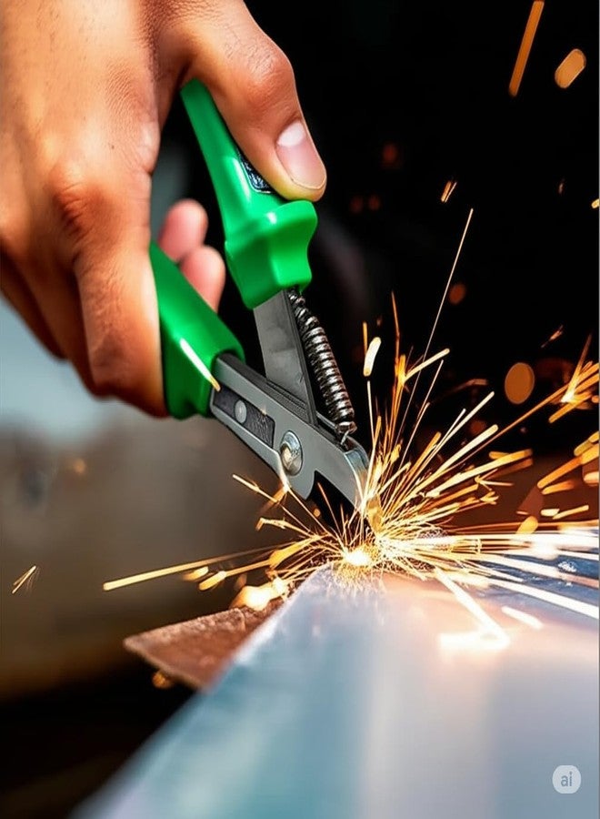 Pilerman Katiya Popat Heavy Wire Stripper/Metal Stripper/Sheet Crimping Tool/Tin Stripper (8 inch,Green) - Image 2